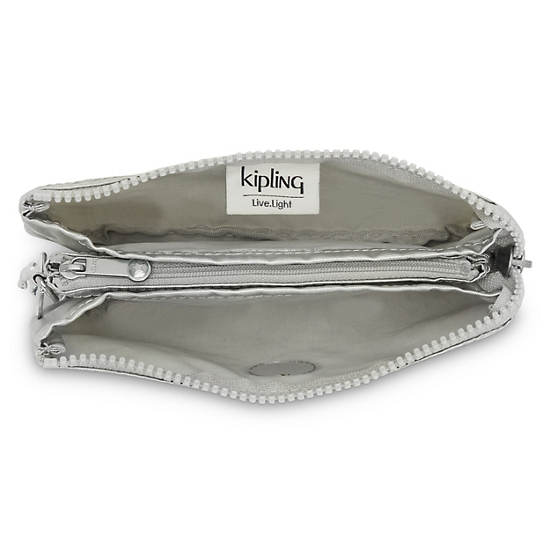 Kipling Creativity Large Metallic Pouch Vesker Beige | NO 1132PJ